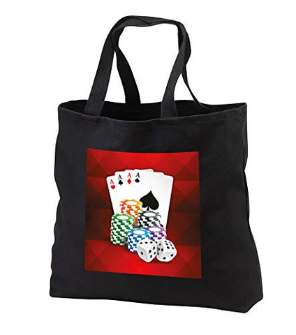 Sven Herkenrath Sport - Illustration of Poker Card with Chips Casino Hobby - Tote Bags - Black Tote