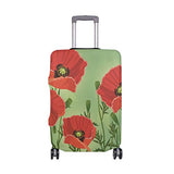 GIOVANIOR Poppies Flowers Green Background Luggage Cover Suitcase Protector Carry On Covers