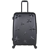 Aimee Kestenberg Women'S 24" Embossed Star Lightweight Abs 4-Wheel Upright Checked Luggage, Black