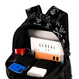 LORVIES Skull And Bones Lightweight School Classic Backpack Travel Rucksack for Girls Women Kids Teens