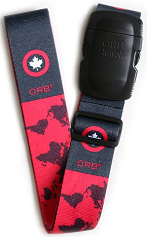 ORB Travel Premium Designer Luggage Strap -LS260-RG-Earth-Red/Grey