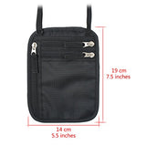 Buruis Travel Neck Wallet Passort Holder with RFID Blocking, Anti-theft Hidden Pouch for Women, Men
