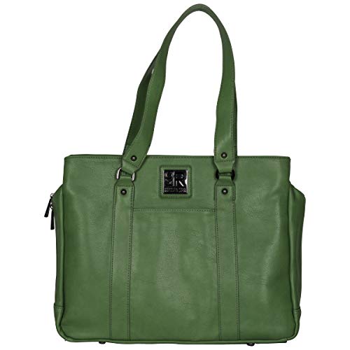 Kenneth Cole Reaction Hit Women's Pebbled Faux Leather Triple Compartment 15" Laptop Business Tote, Kelly Green