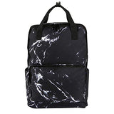 Violet Mist College Marble Backpack Bag Waterproof Laptop for Girls Adults （Black Marble）