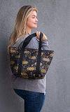 Disney Tote Travel Bag Star Wars Logo Black Gold Print