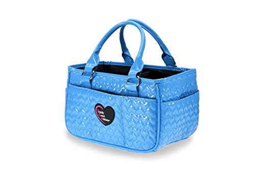 Tga Glossy Bright Blue Heart Ice Skating Bag Tennis Gym And Ballet Girls Athletic Bag