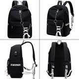 Hey Yoo HY760 Cute Casual Hiking Daypack Waterproof Bookbag School Bag Backpack for Girls Women (Black)