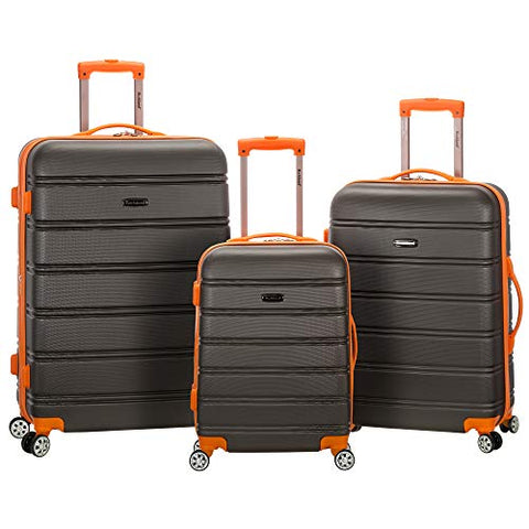 Rockland Melbourne 3 Pc Abs Luggage Set, Charcoal