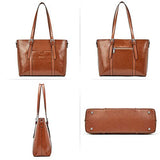 BOSTANTEN Women Leather Laptop Shoulder Handbag Vintage Briefcase 15.6" Computer Work Tote Bag