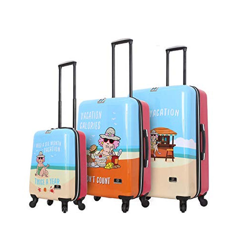 HALINA Aunty Acid Vacation 3 Piece Set Luggage, Multicolor