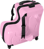 Pink Suitcase kid suitcase kid luggage kid travel Fashionable appearance Rideable Funny suitcase Add fun to the journey kid gift 24in Recommended age 2-12 years old Girl suitcase