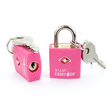 Miami CarryOn TSA Approved Padlock - TSA Keyed Luggage Lock, 0.9 Inch Wide - Pink
