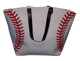 X-Large 22 in Wide Baseball Design Beach Bag Tote - Personalization Available (Baseball - Blank)