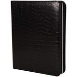 Kenneth Cole Reaction Faux Croco Leather Standard Bifold Writing Pad, Black