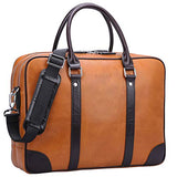 Banuce Vintage Genuine Oil-waxed Leather Briefcase for Men Business Attache Case Tote 14 inch