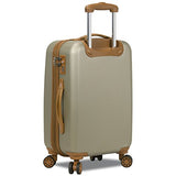 Dejuno Legion Hardside Spinner TSA Combination Lock Carry-on Suitcase-Beige