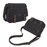 S-Zone Vintage Canvas Messenger Bag School Shoulder Bag For 13.3-15Inch Laptop Business Briefcase