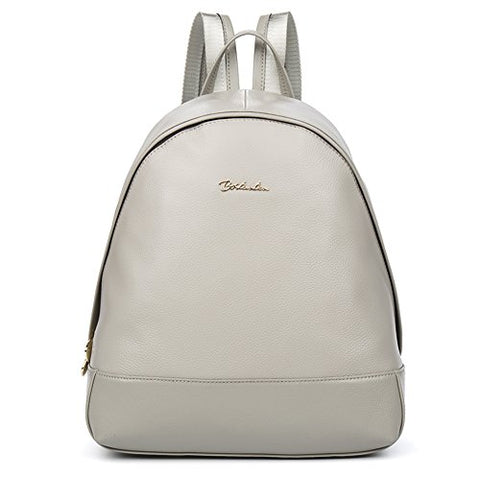 BOSTANTEN Vintage Soft Leather Backpack Purse Satchel Shoulder School Bags for Women Gray