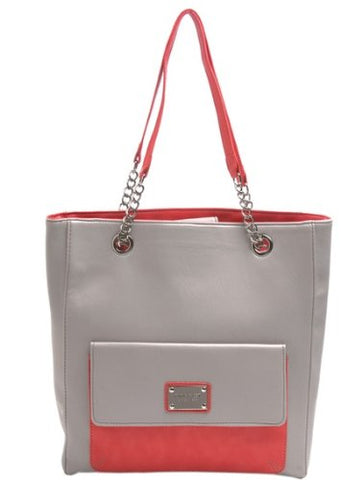 Envelope Tote Tote, Soft Touch Pvc, Color Mist Grey/Papaya