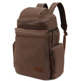 Herebuy - Vintage Canvas Hiking Backpack for Men Travel Backpack for College (Brown)