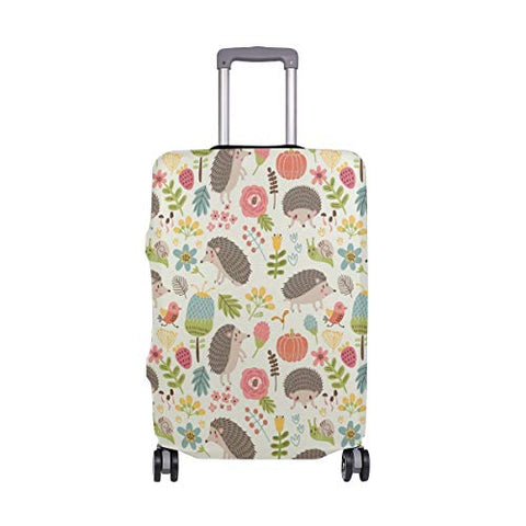 GIOVANIOR Cartoon Hedgehog Snail Flowers Luggage Cover Suitcase Protector Carry On Covers
