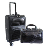Amerileather 2 Piece Spinner Traveler Set (Black Two-Tone)
