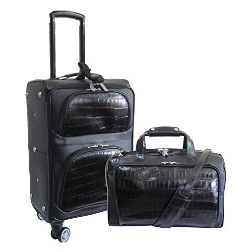 Amerileather 2 Piece Spinner Traveler Set (Black Two-Tone)