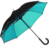 Nicole Miller Fashion Stick Umbrella-480nm-teal, Black/Teal