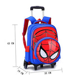 Spiderman Six Wheels Trolley Case School Bags Boy Oxford Cloth Vacation Backpack