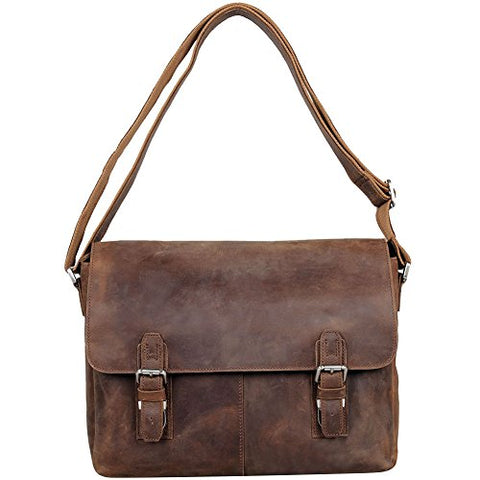 Genuine Leather Laptop Messenger Office Briefcase Vintage College Bag Businessman Bag