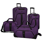 Us Traveler Oakton 4-Piece Luggage Set,Purple,Us