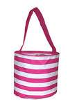 Fabric Bucket Tote Bag For Children - Toys - Easter Basket - Can Be Personalized (Pink & White