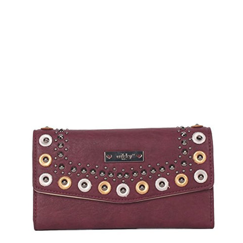 Nikky Women'S Rfid Blocking Trifold Wallet Travel Purse, Burgundy, One Size