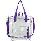 Eastsport 100% Clear PVC Value Tote with Front Easy Access Pocket, Purple