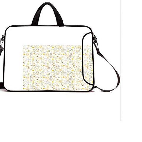 17" Neoprene Laptop Bag Sleeve with Handle,Adjustable Shoulder Strap & External Side