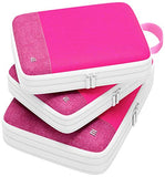 Compression Luggage Cubes for Traveling, Travel Organizer, Packing Travel Organizer Set of 3pcs Cube Bags, Unique & Lovely Design, Durable Quality, Perfect as a Gift (Rose)