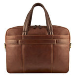 Mancini Leather Goods RFID Secure Double Compartment Laptop Briefcase