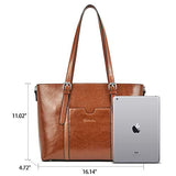 BOSTANTEN Women Leather Laptop Shoulder Handbag Vintage Briefcase 15.6" Computer Work Tote Bag