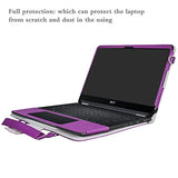 Spin 7 Case,2 in 1 Accurately Designed Protective PU Leather Cover + Portable Carrying Bag for 14" Acer Spin 7 SP714-51 Series Laptop,Purple