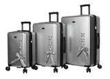 BCBGeneration Luggage Hardside 3 Piece Suitcase Set with Spinner Wheels (One Size, Urban Bohemia Silver)
