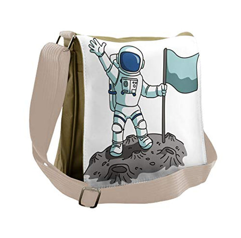 Lunarable Outer Space Messenger Bag, Victorious Astronaut, Unisex Cross-body