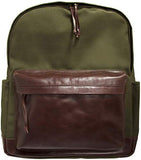 Mancini 15.6" Laptop Backpack in Olive - Brown Trim