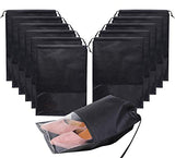 Shoe bag - 12 Pcs Shoe Storage Bags for Men and Women, Waterproof Large Travel Gym Shoe Bag Pouch Organizer, Black