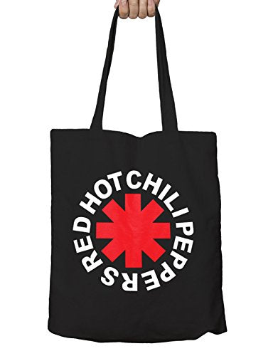 Red Hot Chili Peppers Tote Eco Shopper Bag Asterisk Logo Official Black