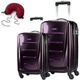 Samsonite Winfield 2 Fashion 2 Piece Bundle Spinner 24 And 28 With Travel Pillow (Purple)