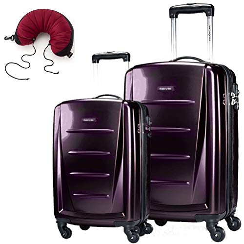 Samsonite Winfield 2 Fashion 2 Piece Bundle Spinner 24 And 28 With Travel Pillow (Purple)