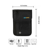 DEW Travel Passport Holder Stash Hidden Neck Pouch RFID Blocking Travel Anti-Theft Hidden Wallet