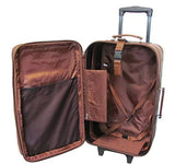 Amerileather Brown Leather 26" Expandable Suitcase with Wheels (#89-2)