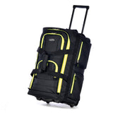 Olympia 22 Inch 8 Pocket Rolling Duffel, Black/Yellow, One Size
