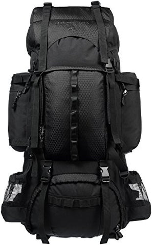 Amazonbasics Internal Frame Hiking Backpack With Rainfly, 75 L, Black